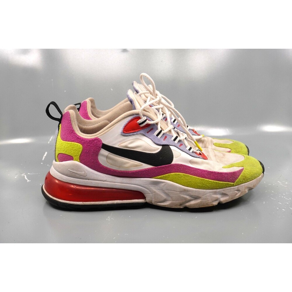 Nike Air Max 270 React Women's Size 9.5 CZ9351-100 White Pink Buzz Lightyear